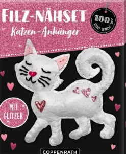 COPPENRATH SPG Basteln>100% selbst gemacht - Filz-Nähset: Katzen-Anhänger