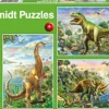 Schmidt Spiele Kinderpuzzle>Abenteuer mit den Dinosauriern - Puzzle 3x48 Teile