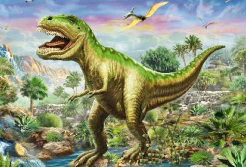 Schmidt Spiele Kinderpuzzle>Abenteuer mit den Dinosauriern - Puzzle 3x48 Teile