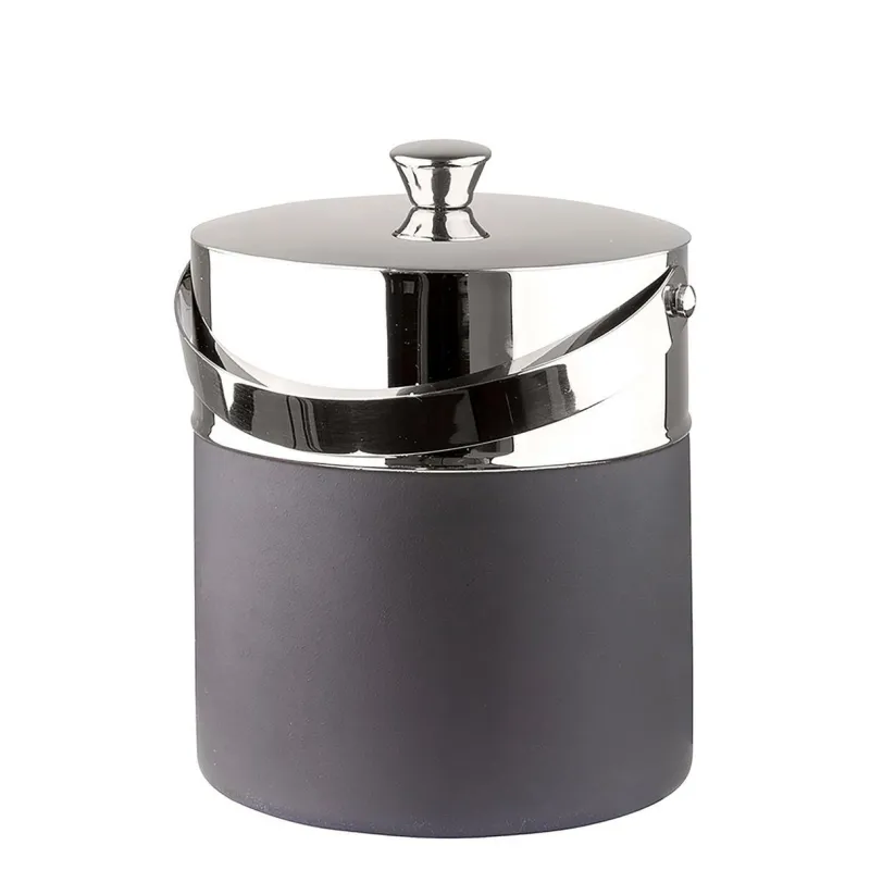 Fink Barzubehör>Andor/Eiswürfeleimer schwarz Edelstahl D17,5cm H21