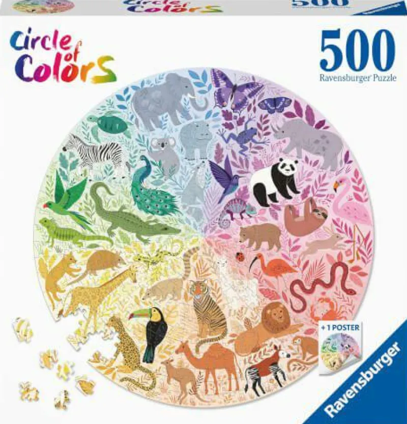 Ravensburger Erwachsenenpuzzle>Animals - Circle of Colors Puzzle 500 Teile