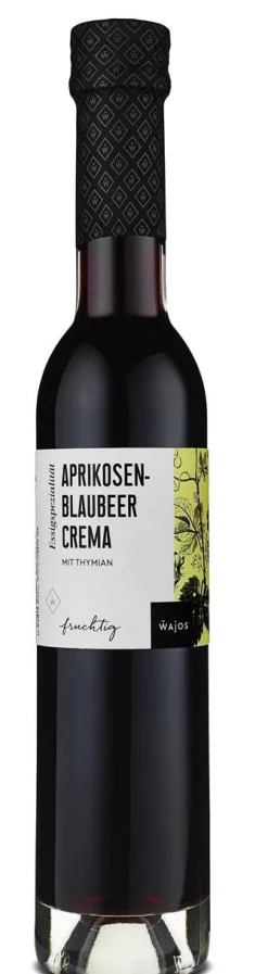 Wajos Gewürze Und Saucen>Aprikosen-Blaubeer Crema m. Thymian 250ml - Essigz