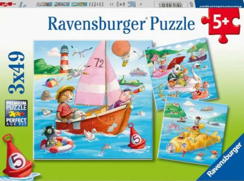 Ravensburger Kinderspiele>Auf dem Wasser - Puzzle 3x49 Teile