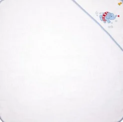 COPPENRATH SPG Badtextilien>BabyGlück - Kapuzenbadetuch Elefant, hellblau (80x