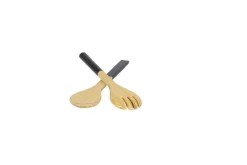 AlbertL Melamin Und Bambus>Bambus-Besteck-Set, schwarz