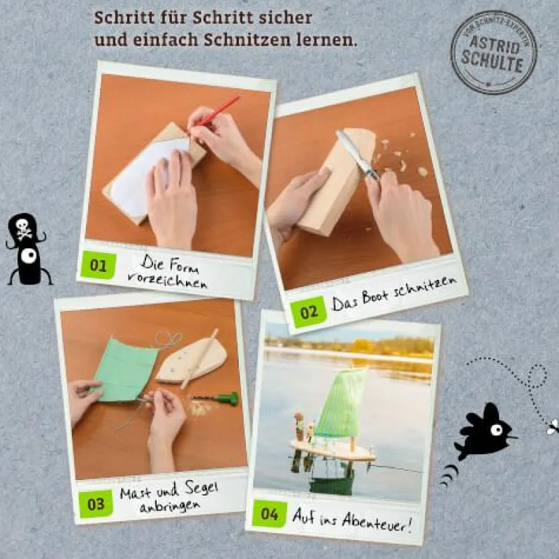 Kosmos Basteln>Bastelbox: Schnitzen Komplett-Set - Mit Lindenholz