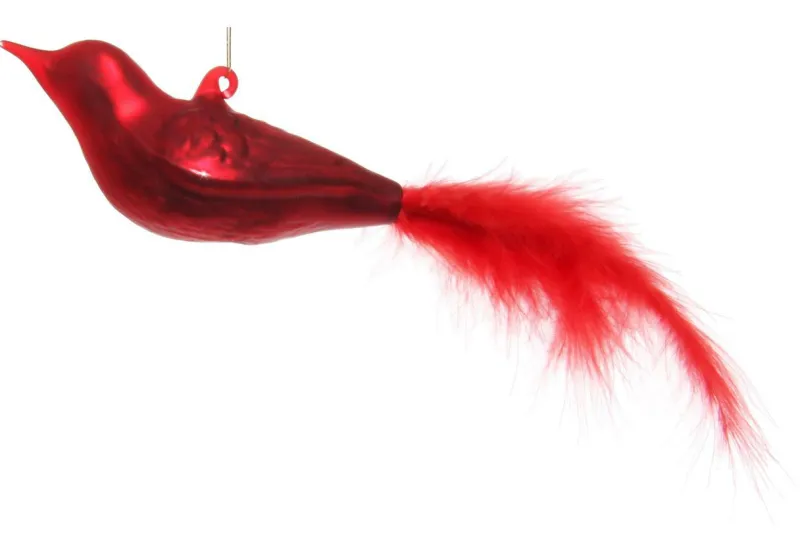 Shishi AS Baumschmuck Und Zubehör>Baumschuck Vogel mit Feder 15cm rot