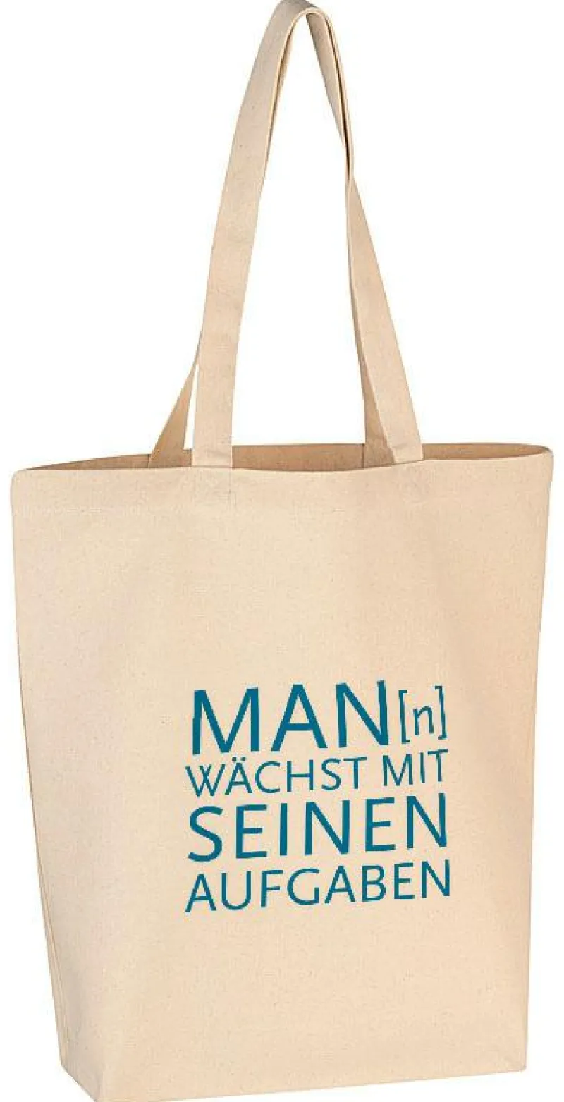 17;30 Taschen Und Körbe>Baumwolltasche "Man(n) wächst ..." 40x39x9cm