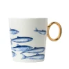 Heinen Delftware Henkelbecher>Becher Fish gold