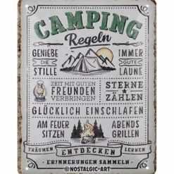 Nostalgic-Art Wand- Und Fensterdekoration>Blechschild 15 x 20 cm Camping-Regeln