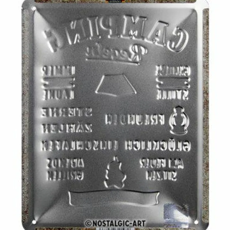 Nostalgic-Art Wand- Und Fensterdekoration>Blechschild 15 x 20 cm Camping-Regeln