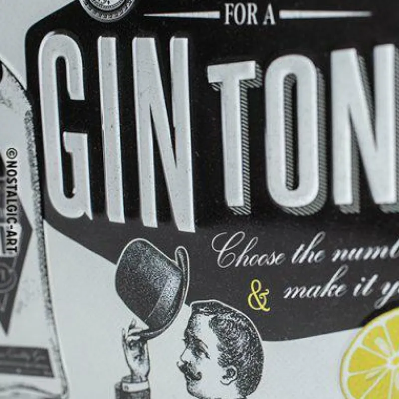 Nostalgic-Art Wand- Und Fensterdekoration>Blechschild 15 x 20 cm Gin Tonic