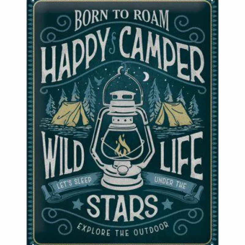 Nostalgic-Art Wand- Und Fensterdekoration>Blechschild 30 x 40 cm »Happy Camper«