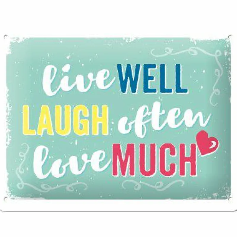 Nostalgic-Art Wand- Und Fensterdekoration>Blechschild 15 x 20 cm »Live Laugh Love«