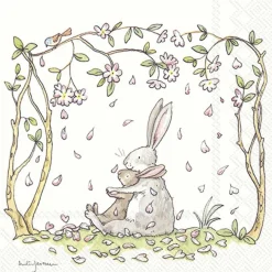 IHR Servietten Und Serviettenringe|Servietten>BLOSSOMS AND BUNNIES white Lunch-Servietten L 7708