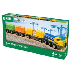 Brio Holzeisenbahn>® World Three-Wagon Cargo Train 33982