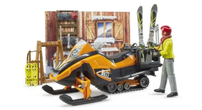 Bruder Fahrzeuge Und Fluggeräte>bworld Berghütte mit Snowmobil