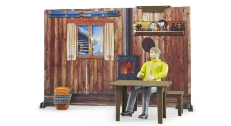 Bruder Fahrzeuge Und Fluggeräte>bworld Berghütte mit Snowmobil