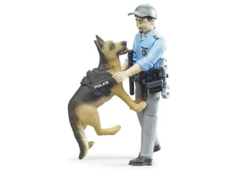 Bruder Fahrzeuge Und Fluggeräte>bworld Polizist mit Hund