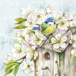 IHR Servietten Und Serviettenringe|Servietten>CHERRY BLOSSOM BIRDHOUSE L.blu Lunch-Servietten L1