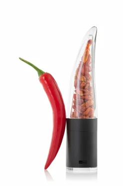 Adhoc Gewürzmühlen, Spender Und Mörser>Chilischneider Pepe, Edelstahl Schwarz/Acryl, D 4,