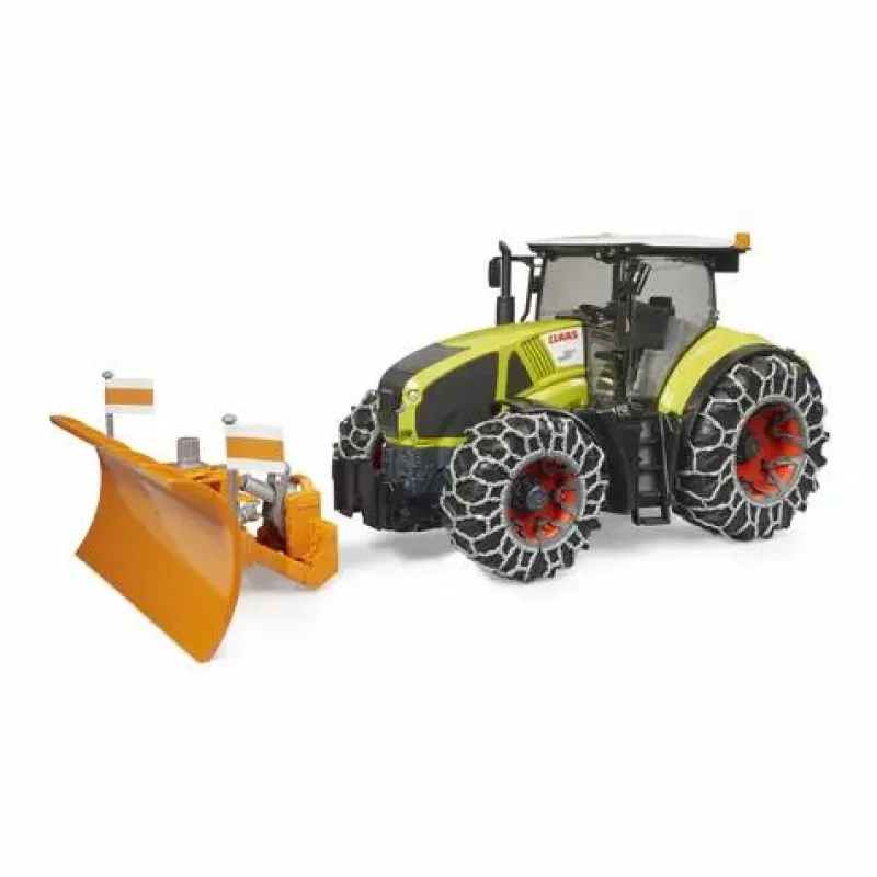Bruder Fahrzeuge Und Fluggeräte>Claas Axion mit Schneeketten und Räumschild