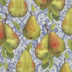 IHR Servietten Und Serviettenringe|Servietten>CLASSICAL PEARS blue Lunch-Servietten L 878040
