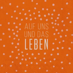 Räder Servietten Und Serviettenringe|Servietten>Cocktailserviette „Auf uns und das Leben", 25x25cm