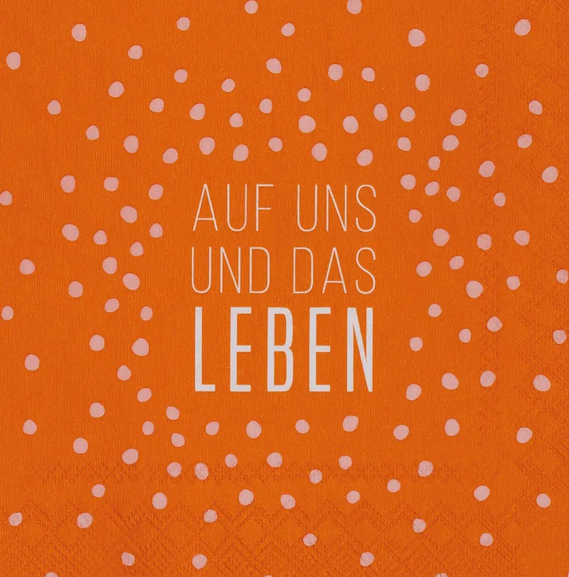 Räder Servietten Und Serviettenringe|Servietten>Cocktailserviette „Auf uns und das Leben", 25x25cm