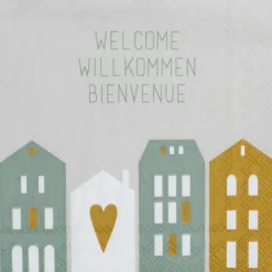 Räder Servietten Und Serviettenringe|Servietten>Cocktailserviette „Welcome Willkommen Bienvenue",