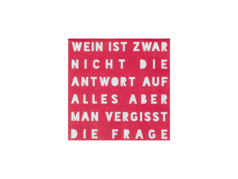 Räder Servietten Und Serviettenringe|Servietten>Cocktailserviette 25x25cm Wein Ist Zwar Nicht Die