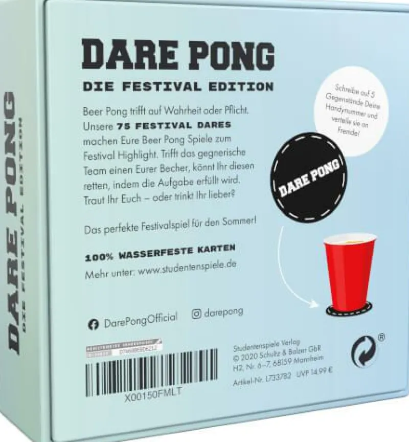 Spielleute GmbH Erwachsenen Und Kennerspiele|Geschenkartikel Für Große>Dare Pong