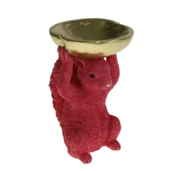 Werner Voß Dekoration>Dekoschale Eichhörnchen pink 14,5x15,5x23cm Polyse