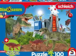 Schmidt Spiele Kinderpuzzle>Dinosaurier der Urzeit mit Add-on - Puzzle 100 Tei
