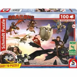 Schmidt Spiele Kinderpuzzle>Dragons, Drachenreiter In Aktion 100 Teile