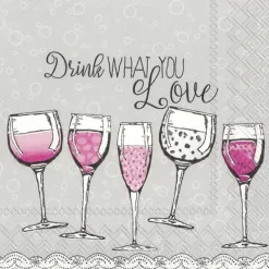 IHR Servietten Und Serviettenringe|Servietten>DRINK WHAT YOU LOVE Cocktail-Servietten C 818500