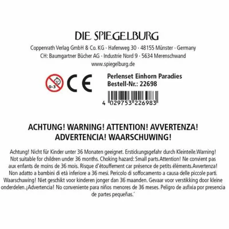 COPPENRATH SPG Basteln>Einhorn-Paradies - Perlenset Einhorn
