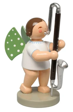 Wendt&Kühn Figuren>Engel mit Kontrabassklarinette, Grünhainichener En