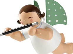 Wendt&Kühn Figuren>Engel mit Querflöte, schwebend, Schwebende Engelmu