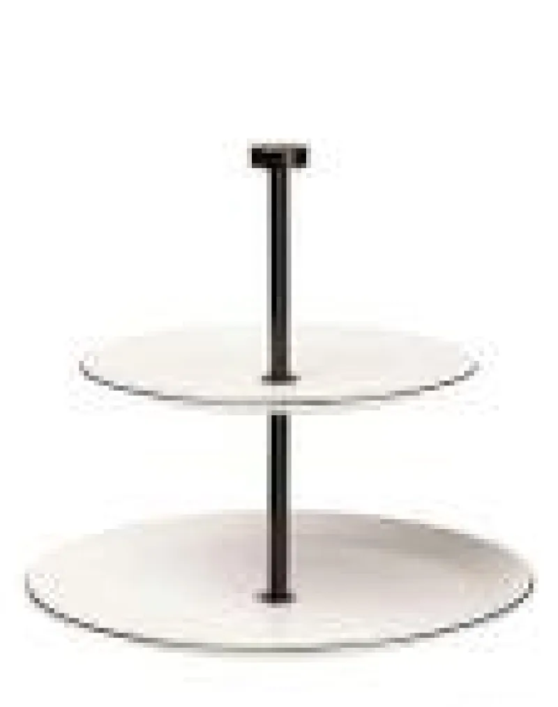 Asa Selection Farbe>Etagere 2 stufig rund Ligne noire D. 21 cm, 26,5 c