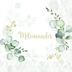 IHR Servietten Und Serviettenringe|Servietten>EUCALYPTUS WREATH Gold Lunch-Servietten L1036709