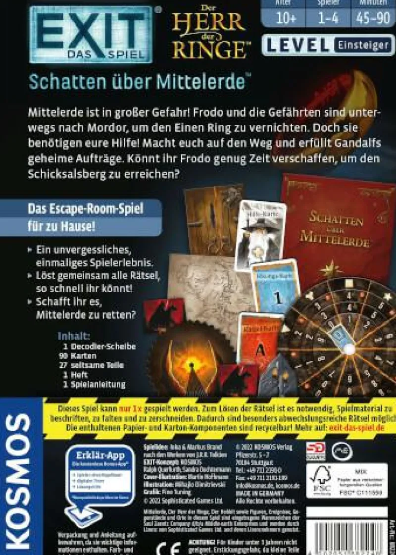 Kosmos Familien- Und Gesellschaftsspiele>EXIT® - Herr der Ringe