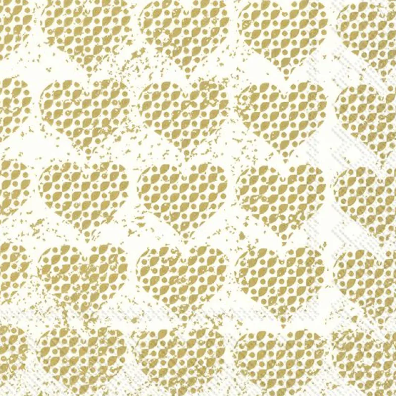 IHR Servietten Und Serviettenringe|Servietten>FANCY HEARTS gold Lunch-Servietten L 855609
