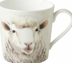 IHR Henkelbecher>FARM SHEEP Cream Bone China Becher