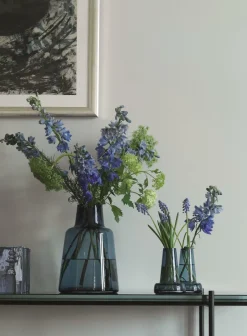 Holmegaard Vasen>Flora Vase kurzer Hals 24cm blau