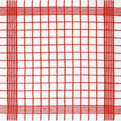 Kracht Küchentextilien>Frottiertuch Trockenperle weiß/rot Baumwolle 50x50