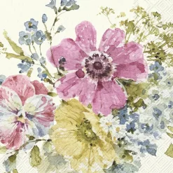 IHR Servietten Und Serviettenringe|Servietten>GARDEN FLOWER BUNCH cream Lunch-Servietten L 95186