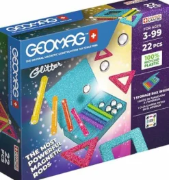GEOMAG Klemm- Und Magnetbaukästen>Glitter Recycled 22Teile