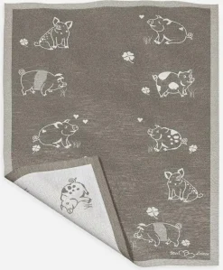 Eugen Übelhör Küchentextilien>Geschirrtuch "Eberhart" mocca Halbleinen 45x73cm