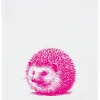 17;30 Küchentextilien>Geschirrtuch "Igel" weiß pink Baumwolle